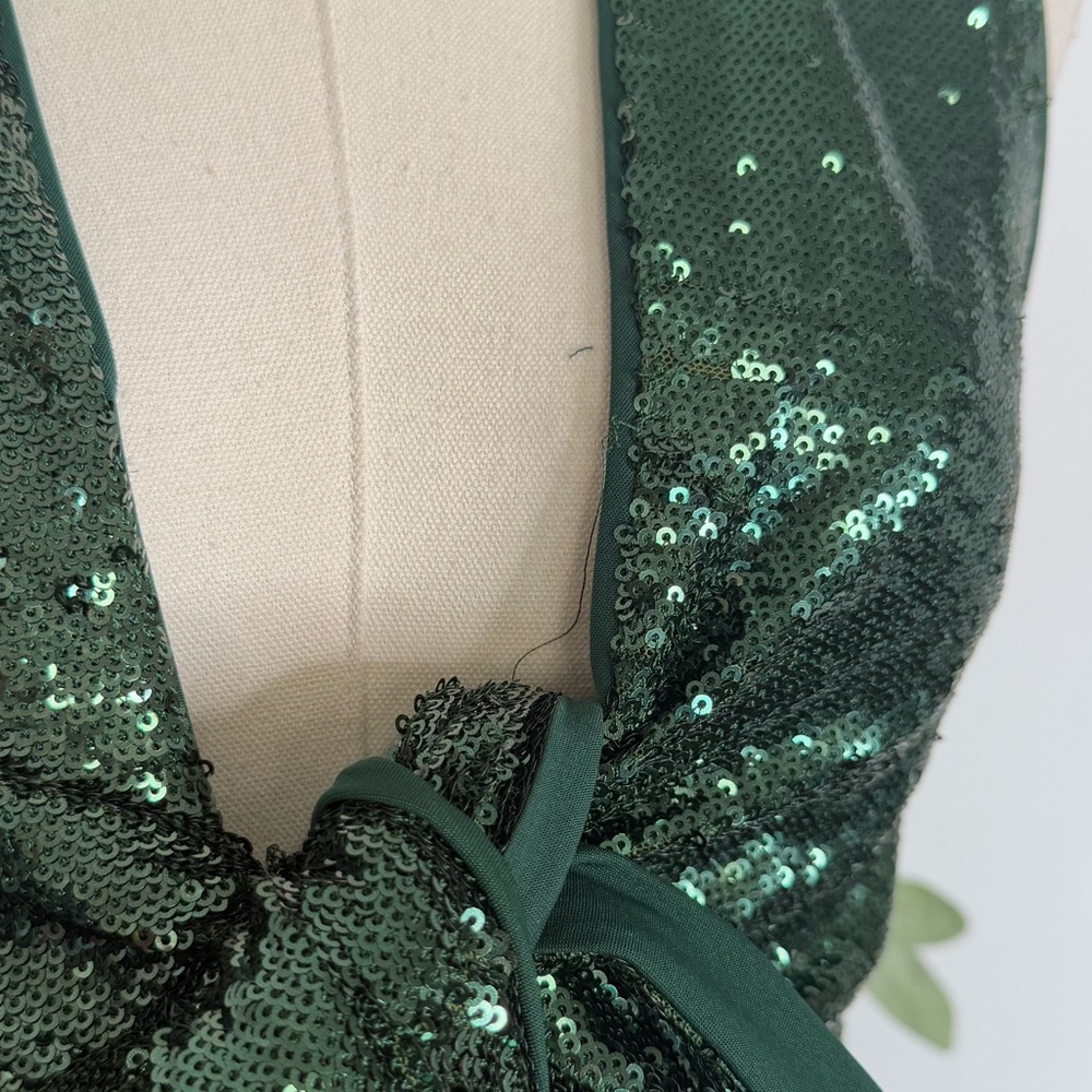 Halston Magdalena Draped Sequin Gown - Picture 9 of 12